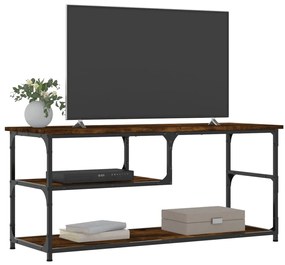 Mobile tv rovere fumo 103x38x46,5cm legno multistrato e acciaio