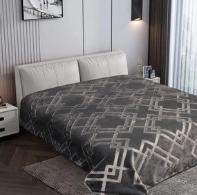 Coperta in acrilico grigio scuro con motivo in rilievo