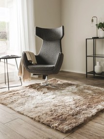 benuta Nest Tappeto a pelo lungo Whisper Beige/Marroncino 150x150 cm - Tappeto design moderno soggiorno