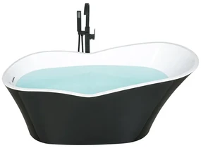 Vasca da bagno freestanding bianca-nera 170 x 70 cm CABRITOS 