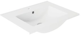 Lavabo integrale a incasso rettangolare vasca centrale FLAT L 61 x H 18 x P 46 cm in ceramica bianco