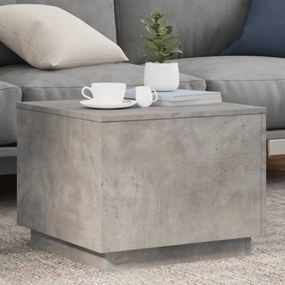 Tavolino Da Salotto Con Luci Led Grigio Cemento 50x50x40 Cm /