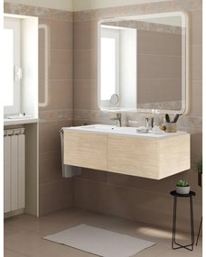 Mobile sottolavabo e lavabo Neo rovere naturale L 80 x H 32 x P 48 cm 1 vasca 2 cassetti