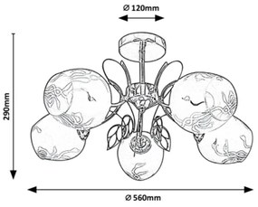 Rabalux - Lampadario su palo 5xE27/40W/230V
