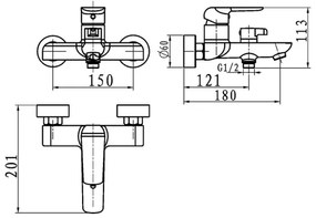 Novaservis - Miscelatore per vasca NOBLESS TINA bianco