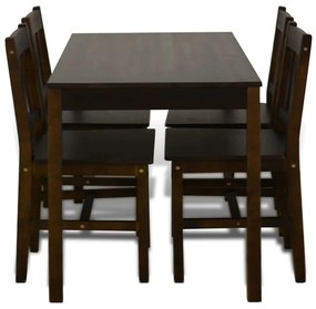 Set tavolo da pranzo con 4 sedie marrone