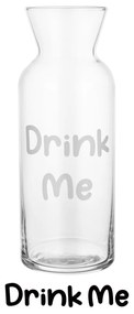 Caraffa in vetro 1 L scritta Drink me