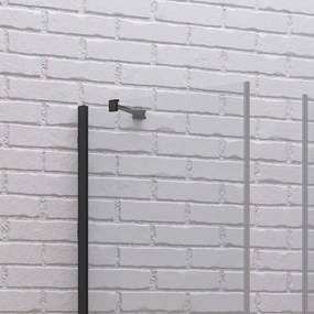 Box doccia 90x90 apertura soffietto e lato fisso colore nero | KS7000N - KAMALU