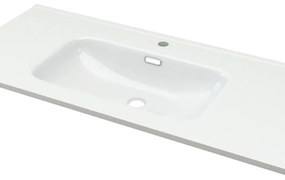 Lavabo da appoggio New a incasso rettangolare in ceramica L 100 x P 46 x H 1.8 cm bianco