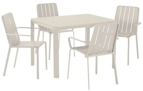 Set tavolo e sedie Idaho NATERIAL in alluminio per 4 persone,  beige