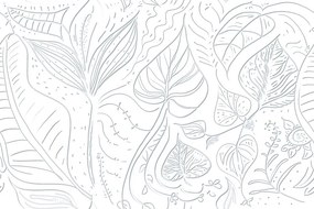 Carta da parati – Foglie magiche in versione bianca