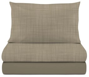 Completo letto singolo tortora falso unito cotone