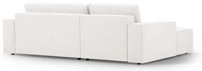 Divano letto angolare bianco in tessuto bouclé (angolo sinistro) Jodie - Micadoni Home