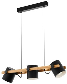 Lampadario nero/di colore naturale con paralume in metallo HORNWOOD – EGLO