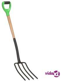 vidaXL Forca da Giardinaggio con Presa a D Acciaio e Legno Duro