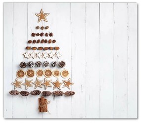 Tagliere in vetro temperato Ornamenti dell'albero di Natale del pan di zenzero di Natale 60x52 cm