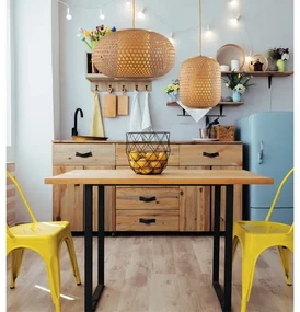 Lampadario Natura Zen giallo paralume cammello E27 Ø70cm LUCE AMBIENTE DESIGN