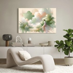 Quadro su tela – Donna in paesaggio romantico