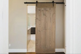 Anta per porta scorrevole Smooth in legno massello wengé L 96 x H 215 cm sp.45 mm reversibile
