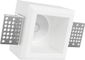 Portafaretto Quadrato 80x80 mm GU10 in Gesso Pitturabile