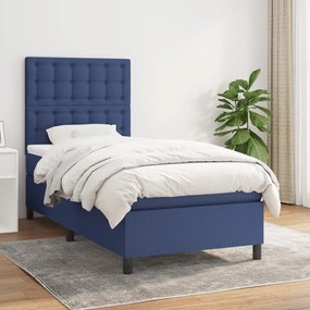 Giroletto A Molle Con Materasso Blu 100x200 Cm İn Tessuto /
