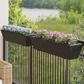 Fioriere Con Ganci 2 Pz Nere İn Polyrattan /