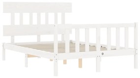 Giroletto con testiera bianco 4ft6 double in legno massello