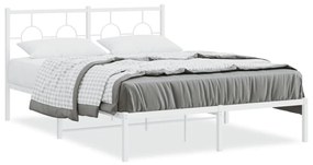 Giroletto Con Testiera Metallo Bianco 135x190 Cm /