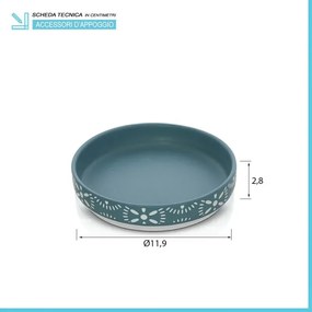 Set accessori bagno 3 pezzi da appoggio in ceramica turchese cobalto Circus