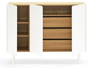 Cassettiera bassa bianca effetto rovere 110x85 cm Arista - Teulat