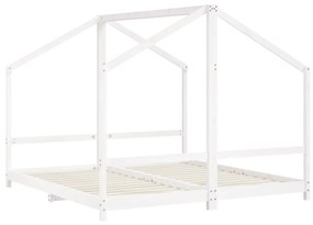 Giroletto per bambini bianco 2x(90x190)cm legno massello pino