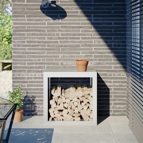 Rastrelliera Per Legna Da Ardere Bianca 60x40x60 Cm İn Acciaio /
