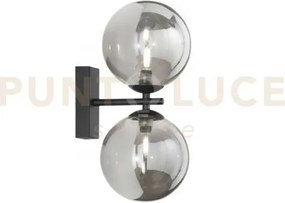 Applique a parete honey nera 2 luci attacco g9 15x16,5x34cm in meta...