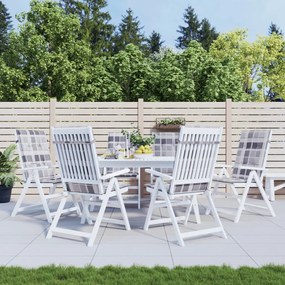 Cuscini Per Sedie 6 Pz Grigi A Quadri 120x50x3 Cm İn Tessuto /