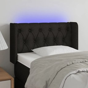 Testiera A Led Nera 83x16x78/88 Cm İn Tessuto /