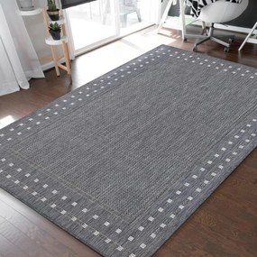 Lussuoso tappeto a doppia faccia con bordo decorativo colore grigio Larghezza: 160 cm | Lunghezza: 230 cm