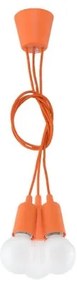 Lampadario su filo DIEGO 3xE27/60W/230V arancione