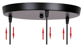 Apparecchio a sospensione nero con paralume in vetro Felis - Candellux Lighting