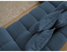 Divano angolare blu scuro allungabile e con contenitore (penisola a sinistra/a L) con rivestimento in ciniglia Everest – Bobochic Paris