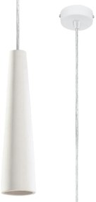 Lampada a sospensione bianca con paralume in ceramica ø 8 cm Alverna - Sollux