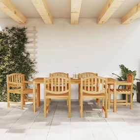 Set Da Pranzo Da Giardino 7 Pz İn Legno Massello Di Teak /