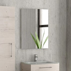 Kamalu - composizione lavabo bagno con mobile 60 cm, colonna e specchio el-60b