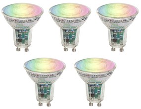 Set di 5 Lampadine LED Smart GU10 50 Luminose RGBW 4.5W 350 lm 2700-6000K