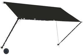 Tenda da Sole Retrattile con LED 250x150 cm Antracite