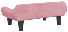 Divano per bambini rosa 70x40x24 cm in velluto