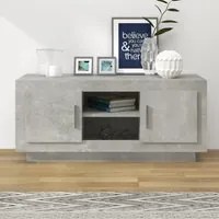 Mobile Porta TV Grigio Cemento 102x35x45cm in Legno Multistrato 811794