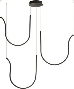 Lampada a sospensione ARQUA 3 Luci in metallo verniciato 106 cm NERO