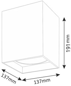 Faretto JUPITER 1xE27/20W/230V 13,7x13,7 cm nero