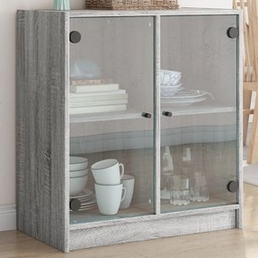 Mobile Con Ante İn Vetro Grigio Sonoma 68x37x75,5 Cm /