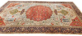Tabriz Tappeto 500 x 820 Blu (Indian) Annodato A Mano